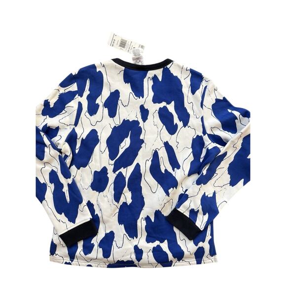 Adidas x Zoe Saldana Womens Blue Abstract Crew Sweatshirt Size L NWT - Picture 2 of 6